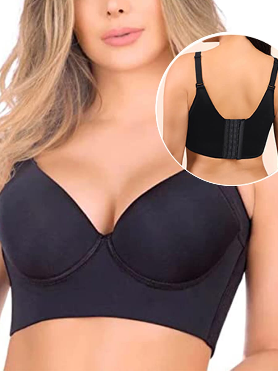 TMGONE Fashion Deep Cup Bra Hides Back Fat Diva New Look Bra With Shapewear  Incorporated， Gray， XL 