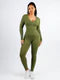High Stretchy  Long Sleeves Seamless Tummy Control Jumpsuit