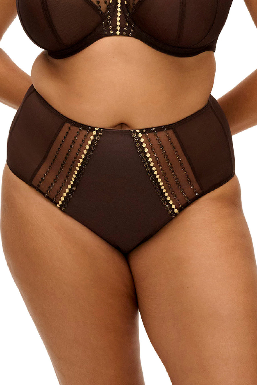 Elomi Matilda full brief in Gold Rush, front view