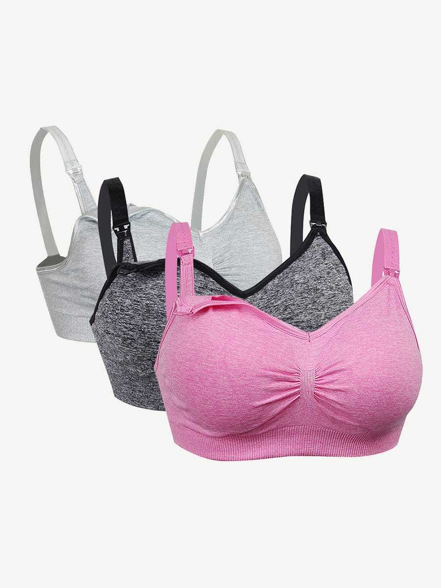 Womens 2/3 Pack Wireless Seamless Maternity Nursing Bra Top
