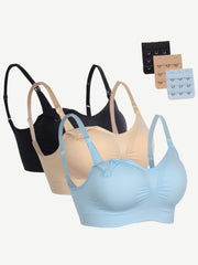 3 Pcs Wireless Seamless Breathable Adjustable Free Bra