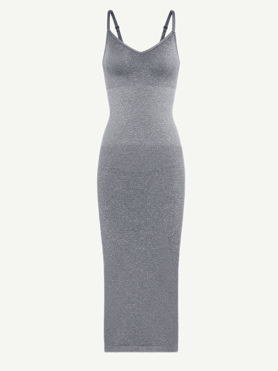 Seamless Spaghetti Strap V-neck Maxi Shaper Dress