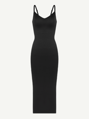 Seamless Spaghetti Strap V-neck Maxi Shaper Dress