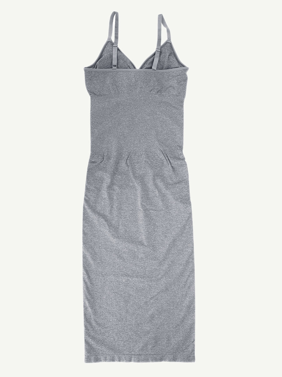 Seamless Spaghetti Strap V-neck Maxi Shaper Dress