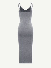 Seamless Spaghetti Strap V-neck Maxi Shaper Dress