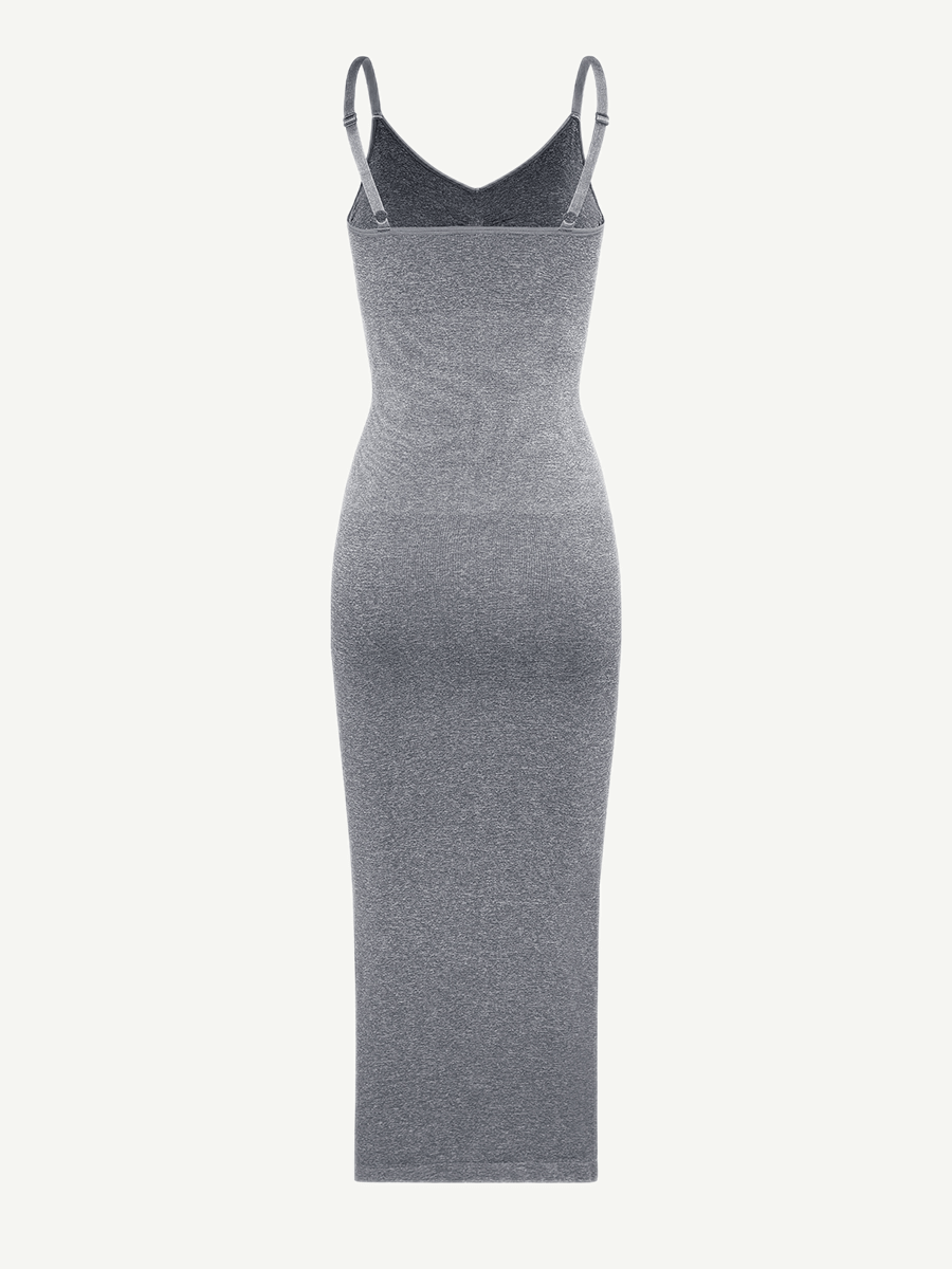 Seamless Spaghetti Strap V-neck Maxi Shaper Dress