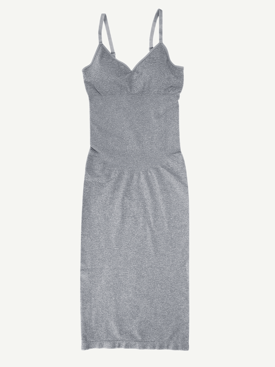 Seamless Spaghetti Strap V-neck Maxi Shaper Dress