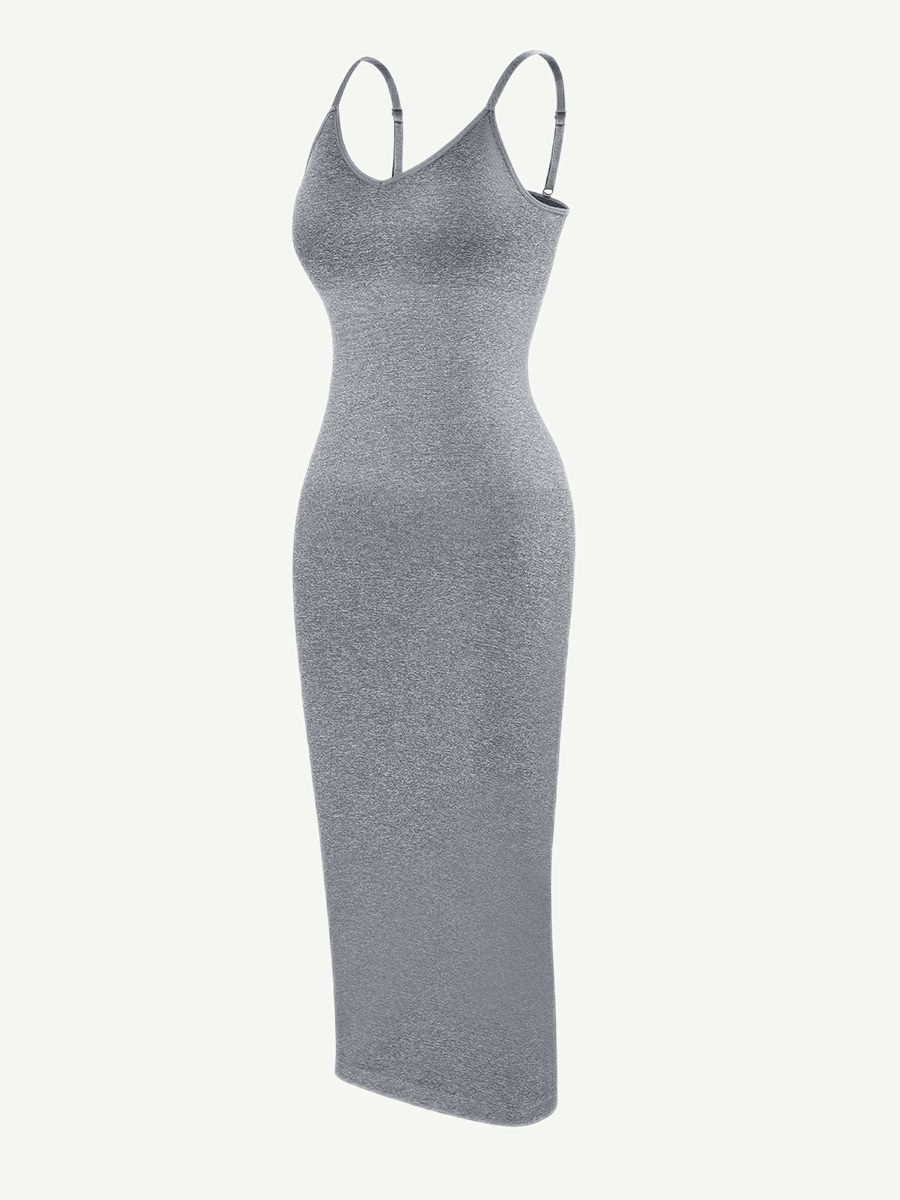 Seamless Spaghetti Strap V-neck Maxi Shaper Dress