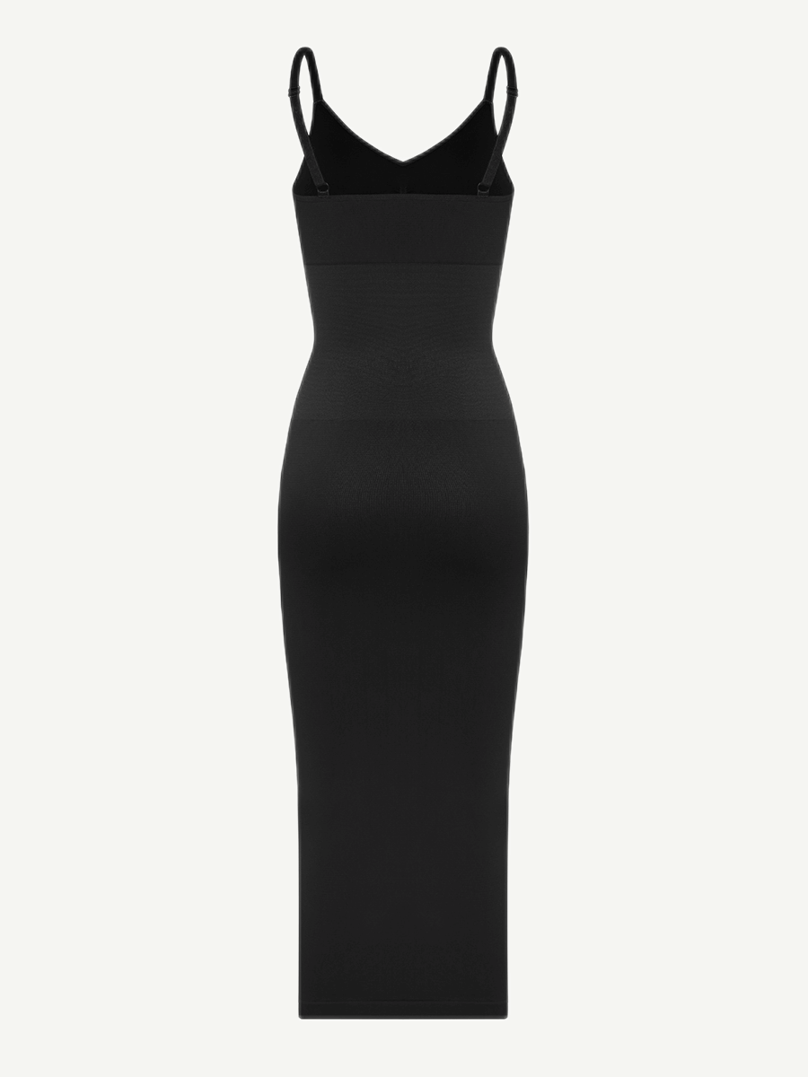 Seamless Spaghetti Strap V-neck Maxi Shaper Dress