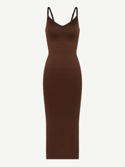Seamless Spaghetti Strap V-neck Maxi Shaper Dress