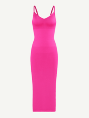 Seamless Spaghetti Strap V-neck Maxi Shaper Dress