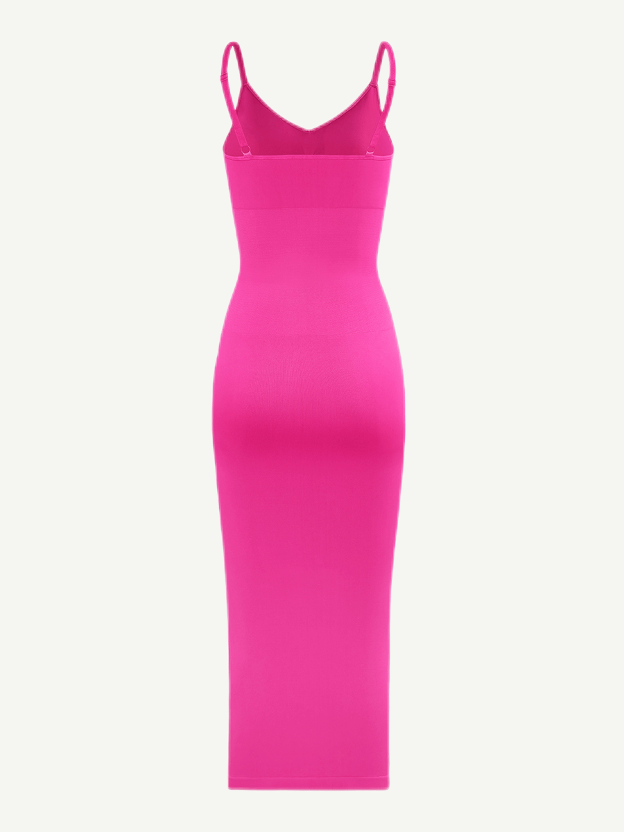Seamless Spaghetti Strap V-neck Maxi Shaper Dress