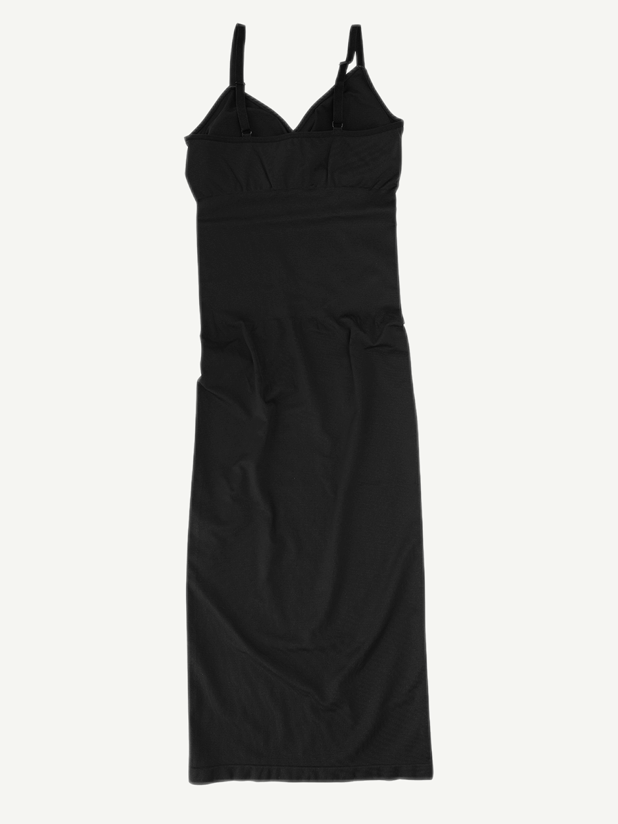 Seamless Spaghetti Strap V-neck Maxi Shaper Dress