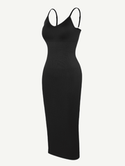 Seamless Spaghetti Strap V-neck Maxi Shaper Dress